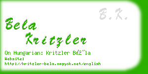 bela kritzler business card